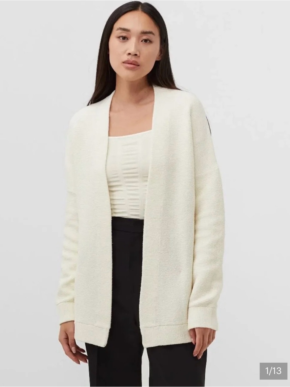 Free People Open-Front Ivory Knit Cardigan